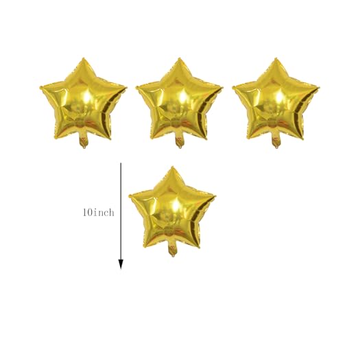 10PCS Gold Star Foil Balloons Moon Foil Mylar Balloons for Baby Shower Christmas Anniversary Engagement Wedding Birthday Party Decoration