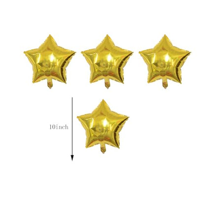 10PCS Gold Star Foil Balloons Moon Foil Mylar Balloons for Baby Shower Christmas Anniversary Engagement Wedding Birthday Party Decoration