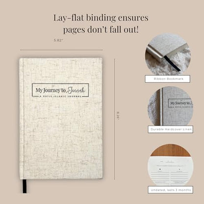 My Journey to Jennah: 5-Minute Guided Islamic Gratitude & Manifestation Journal - Undated Self-Care Book with Daily Dua, Dhikr, Quran Verses, 99 Names of Allah, and Hadith - Cultivate Positivity & Mindfulness | Muslim Gifts