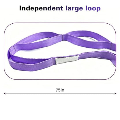 Stretching Strap with 10 Loops Non-Elastic Yoga Strap for Physical Therapy Pilates Dance Gymnastics Stretch Band for Daily Flexibility Routine at Home Gym Travel Includes Exercise Guide - color: Purple