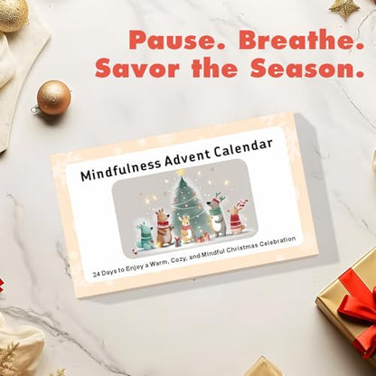 Mindfulness Advent Calendar for Teen Girls – 24 Days of Cozy Holiday Activities with Cute Animal Illustrations | Christmas Self-Care & Emotional Support Gift for Adults and Families