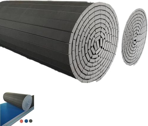 Gymnastics Tumbling Mat 1.6" Thick – Non-Slip Carpet Surface, Unfoldable Wrestling Mat for MMA, Cheerleading, Home Gym, 4'x8' Exercise Foam Mat - color: Black, size: 75.19*35.82*1.6in
