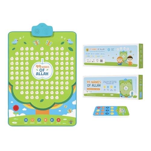 My Salah Mat Interactive Islamic Wall Art - Great Gift for Muslim Kids (99 Names of Allah) - style: 99 Names of Allah