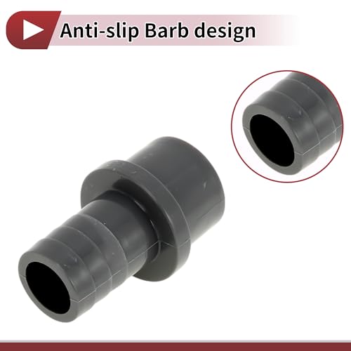 Plastic Hose Barb Fitting 1-1/4" x 1"Barb OD Straight Through Pipe Connector Grey 5 Pcs - color: Gray, size: 1-1/4"x 1" OD