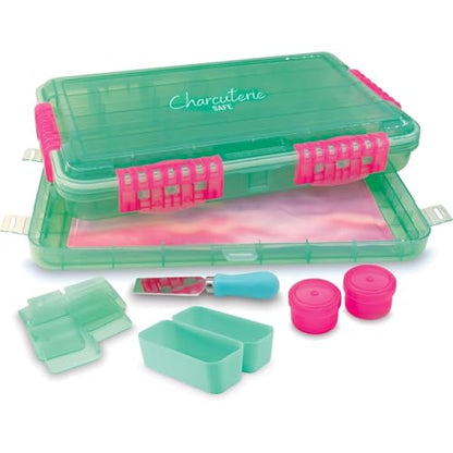 Charcuterie Safe 2.0 with Ice Pack - Waterproof Charcuterie Board with Lid, Customizable Dividers, Mini Containers & Cheese Knife - BPA-Free, Food Safe Tackle Box Organizer - Seafoam Green - color: Seafoam Green Charcuterie Safe 2.0