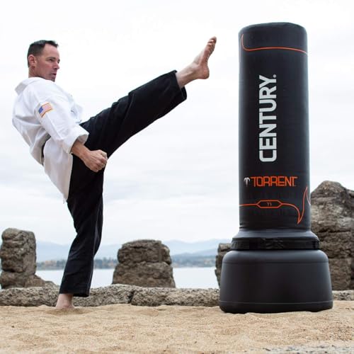 Century Torrent Freestanding Punching Bags - T1 or T2 Options | Black Free Standing Training Heavy Bag | Ideal for Martial Arts, Boxing, Kickboxing and Cardio Workouts | Designed for Men and Women
