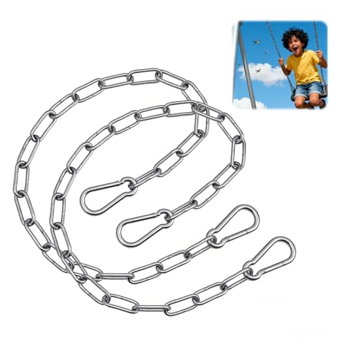 Heavy Duty Stainless Steel Chain, 20 Inch Stainless Steel Swing Chain with 2 Carabiners, Security Chain Suitable for Boxing Punching Bag, Porch Swing Hammock Chair Hanging - color: 20 Inch 2 Pcs