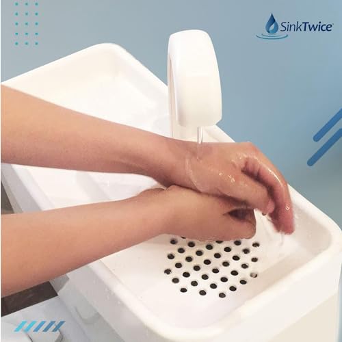 Sink Twice for Toilet Tanks Measuring 15.25" - 16.8" (Measured with lid Off)