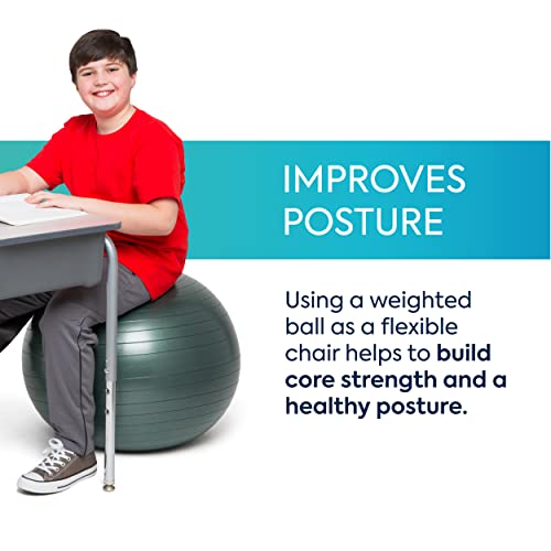 Bouncyband Balance Ball – Create Flexible Seating to Improve Focus at School, Office, or Home with This No-Roll Weighted Ball - color: Dark Gray, size: Medium (Pack of 1)