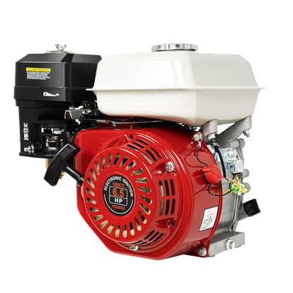 Gas Engine 4-Stroke 200cc 6.5HP, OHV Air Cooled Horizontal Motor 3600RPM, Pull Start Small Engine Power Unit, Single Cylinder Low Fuel Consumption Design, for Go Kart, Water Pump, Tiller, Cleaner