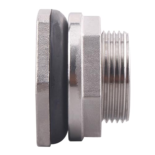 DERNORD 3/4" Female Bulkhead Water Tank Connector Stainless Steel Bulkhead Fittings Pack of 5 - size: 3/4 Inch, style: Pack of 5