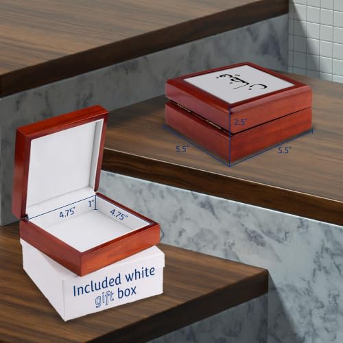 3dRose Name Faizan in Arabic Jewelry Box 7 x 7 inch with 4 inch tile