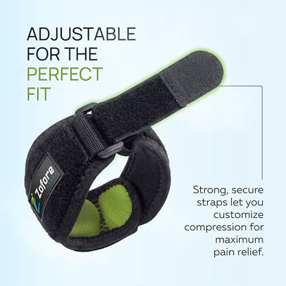 Tennis Elbow Brace With Compression Pad (2-Count) - Effective Pain Relief for Tennis & Golfer’s Elbow for Men & Women