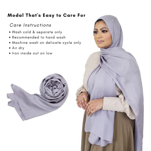Modal Hijab for Women | Headscarf - color: Smoke Modal - Plain Hijab