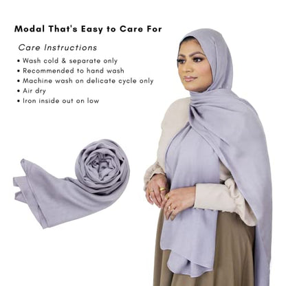 Modal Hijab for Women | Headscarf - color: Smoke Modal - Plain Hijab