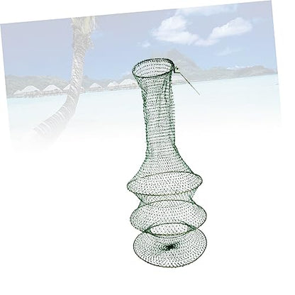 Yardwe Handwoven Fish Net Fine Mesh Net Foldable Portable Fishing Tool for Freshwater Fish and Shrimp Catching