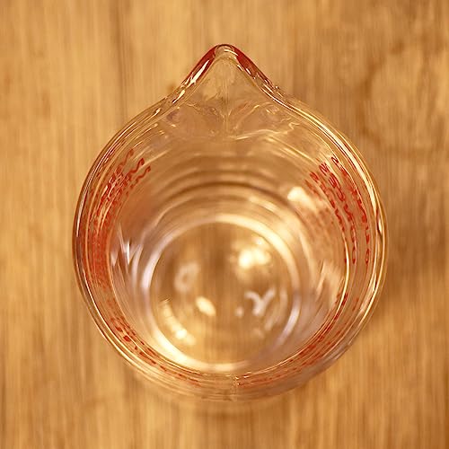 Ackers 3oz/90ml Glass Measuring Cup – Shot Glass with Double Scale-Ounce,Ml Markings for Kitchen & Bar(Red Line) - color: Red(Single)