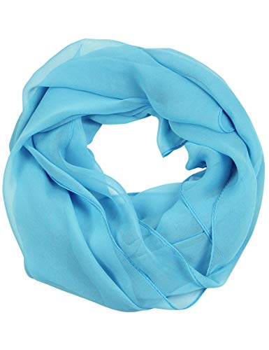 PANTONIGHT Long Chiffon Sheer Scarf For womens - color: 058 Plain Blue