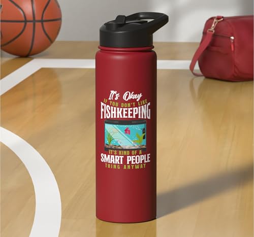 Saltwater Aquarium It'S Ok If You Don'T Like Fishkeeping Stainless Steel Insulated Water Bottle - color: Red