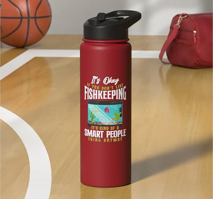 Saltwater Aquarium It'S Ok If You Don'T Like Fishkeeping Stainless Steel Insulated Water Bottle - color: Red