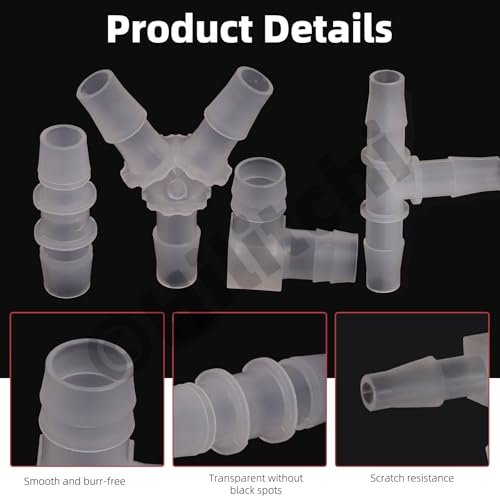 Hilitchi No.2 Hose Barb Fittings Kit Flexible Plastic Tube Hose Set For Home Repair Water Oil Transfer Aquarium - style: No.4