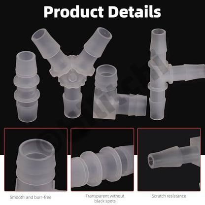 Hilitchi No.2 Hose Barb Fittings Kit Flexible Plastic Tube Hose Set For Home Repair Water Oil Transfer Aquarium - style: No.4