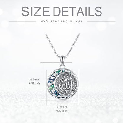 PROESS 925 Sterling Silver Hamsa/Allah Necklace Evil Eye Amulet Jewelry Gifts for Men Women - style: Allah Necklace
