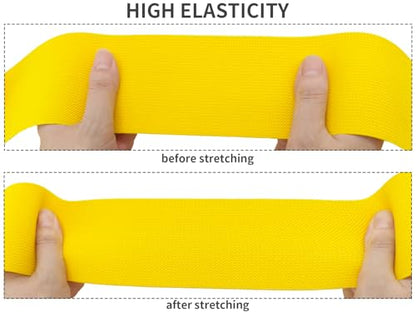 Gold Knit Elastic Band for Pants Waist 3 inch 5 Yards Wide Double-Side Twill Woven Elastic Heavy Stretch Elastic Spool Band for Sewing-Wigs-Skirts-Craft DIY Projects - color: Yellow