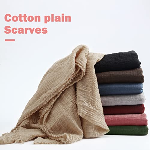 Zhanmai 8 Pcs Women Hijab Scarf for All Season Muslim Scarf Shawl Crinkle Hijab Mixed Color - color: Bright Colors