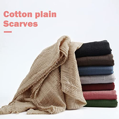 Zhanmai 8 Pcs Women Hijab Scarf for All Season Muslim Scarf Shawl Crinkle Hijab Mixed Color - color: Bright Colors