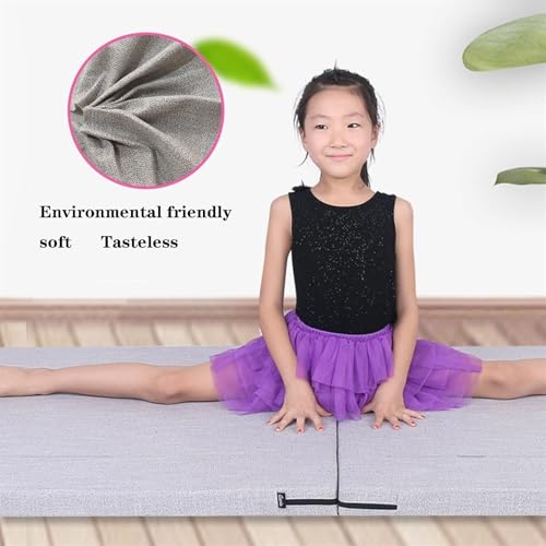 Four-Fold Folding Gymnastics Mat – 60x180cm, 5cm Thick Linen Fabric Exercise Mat, Non-Slip, Portable for Yoga, Dance, Martial Arts, Home Gym, and Tumbling - size: Gold-2