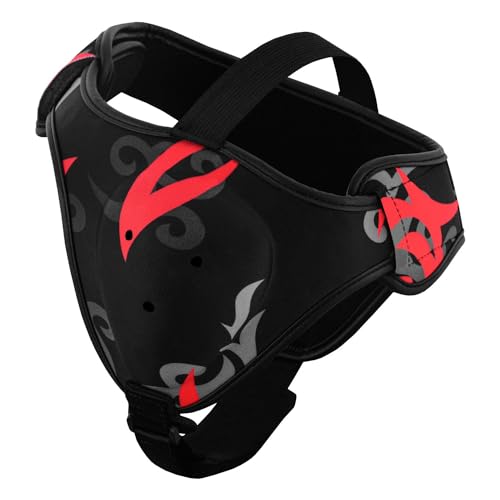 ROAR-INT Wrestling Headgear Men BJJ Ear Guard Protection MMA Grappling Cauliflower Helmet - color: Black+Eagle Red (Pack-2)