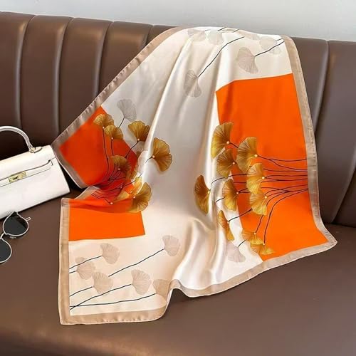 Print Silk Square Scarf Women Soft Satin Horse Hairband Neckerchief Office Hijab Headband Foulard Bag Ribbons Gift