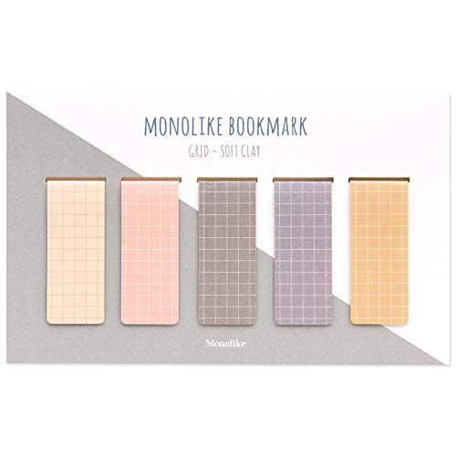 Monolike Magnetic Bookmarks Grid Soft Clay, Set of 5 - color: Grid Soft Clay