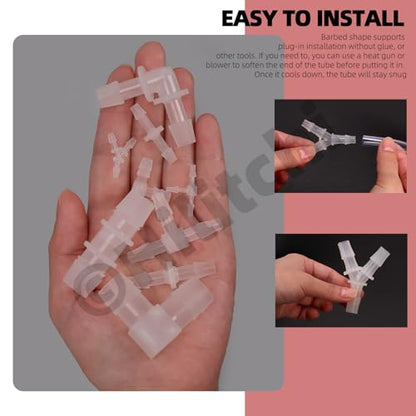 Hilitchi No.2 Hose Barb Fittings Kit Flexible Plastic Tube Hose Set For Home Repair Water Oil Transfer Aquarium - style: No.4