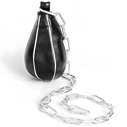 Pro Boxing Double End Speed Ball with Adjustable Chain, Pu Leather Reflex Punching Bag, and Striking Ball for MMA Hand-Eye Speed Training
