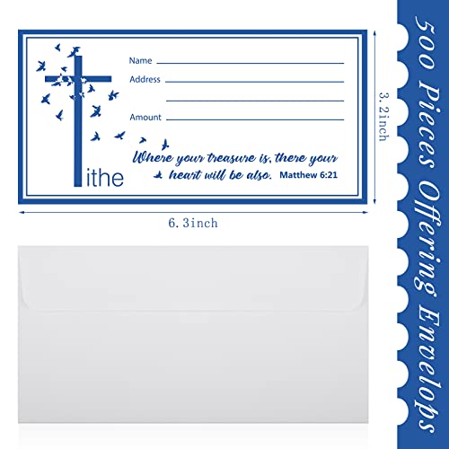 Woanger 500 Count Tithes and Offering Envelopes for Church Donation Envelope Bill Size Checks and Cash for Tithes and Offering(Pigeon) - style: Pigeon