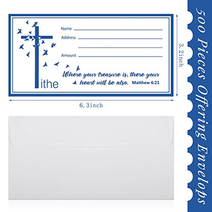 Woanger 500 Count Tithes and Offering Envelopes for Church Donation Envelope Bill Size Checks and Cash for Tithes and Offering(Pigeon) - style: Pigeon