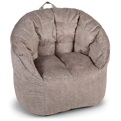 Big Joe Milano w/ Vibe Vibrating Massage Bean Bag Chair, Lunar Gray Hyde, Faux Suede Polyester Blend, 2.5 feet - color: Lunar Gray, size: Milano with Vibe