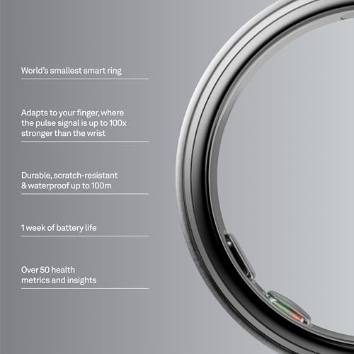 OURA Ring 5 Smart Ring - Brushed Silver - Size 7 - Fitness & Sleep Tracker - color: Brushed Silver, size: 7, style: Ring