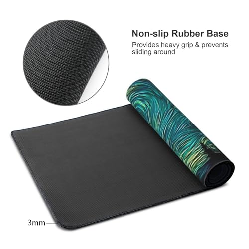 XXL Gaming Mouse Pad 35.4 x 15.7 Inch, Large Desk Mousepad | Mousepad with Starry Sky Design, Non-Slip Rubber Base, Water-Resistant Surface and Stitched Edges for Gaming, Office & Home - color: Starry Sky