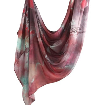 Hijab Scarf for Women Fashion Printed Modal Hijab Head Wrap Scarves Lightweight Long Scarf Shawls - color: Watercolor G