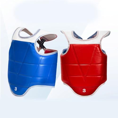 Taekwondo Chest Guard Breathable Polyester Adjustable Fit Training Gear Leather Taekwondo Protectors Perfect for Adults PU Martials Art Chest Guard Adjustable - size: X-Large