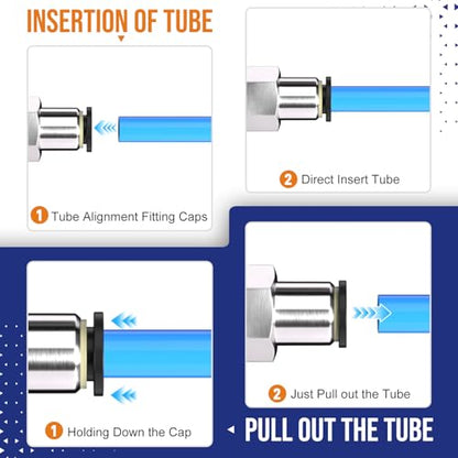 1/4" Tube OD to 1/2" NPT Thread Push to Connect Fittings,Pneumatic Quick Air Hose Fittings,Female Straight,PCF-1/4-N4(12pcs) - color: Black PCF, size: 1/4"OD x 1/2"NPT