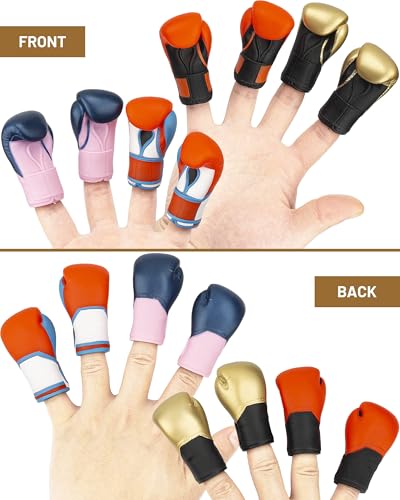 Boxing Gloves Mini Finger Puppets, 2 Pieces Gold Tiny Glove Toys for Party Favors and White Elephant Gifts - style: Gold