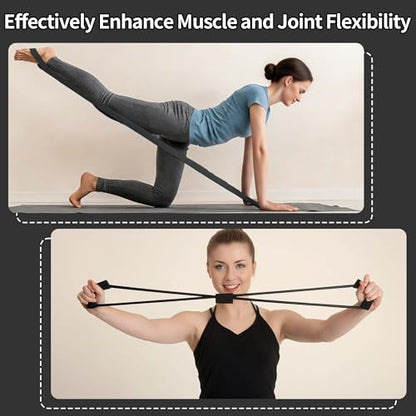 DICYWUDI Pilates Essentials Kit for Home Women, Pilates Equipment for Workouts, 6 Fabric Resistance Bands, 12 Inch Magic Circle Yoga Ring, Mini Exercise Ball, Great Exercise Equipment - color: 15pcs Black set