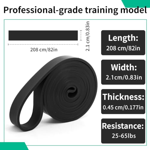 12-Pack Resistance Bands Set - Pull Up Assist, Strength Training & Physical Therapy for Home Gym | Exercise Loop Bands for Men & Women - color: Black 25-65lbs