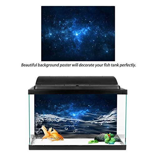 Filfeel Aquarium Background Fish Decorations Pictures PVC Adhesive Poster Stars Backdrop Decoration Paper Cling Decals Sticker(76 * 46cm)