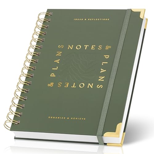 Aesthetic Daily Planner And Notebook With Hourly Schedule - Beautiful Spiral To do List Notepad For Work/Home to Organize Tasks And Appointments - Stylish School/Office Supplies Book For Women - color: Sage