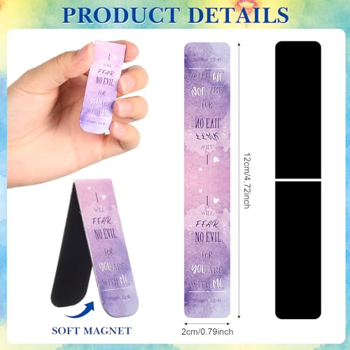 Zonon 48 Pcs Bible Verse Magnetic Christian Bookmarks Watercolor Style - style: Watercolor Style